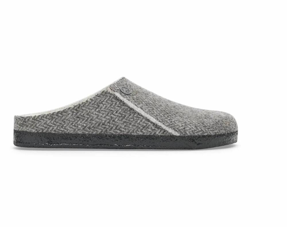 NEW BIRKENSTOCK women's zermatt sherling slipper in herringbone gray